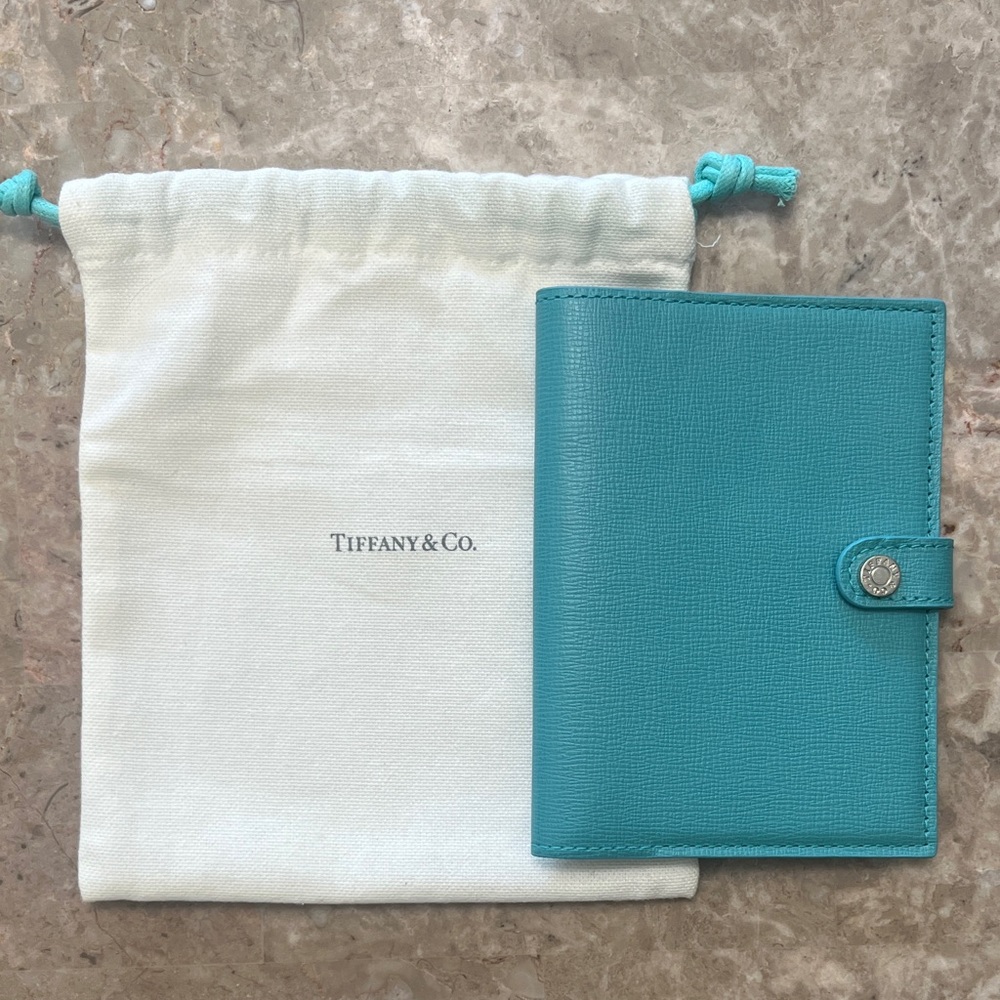 Tiffany & Co. Turquoise Leather Passport Holder with Pouch